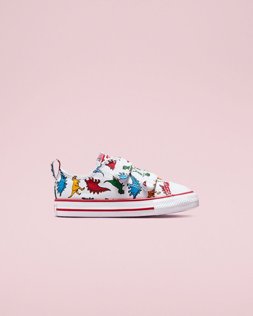 Zapatillas Bajas Converse Chuck Taylor All Star Easy-On Dinosaurs Niña Blancas Rojas Azules | PE E2PL7W